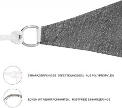 Sonnensegel Sonnenschutz HDPE Durchlässig UV Schutz Grau -Möbel Store Sonnensegel Sonnenschutz HDPE Durchlaessig UV Schutz GZS1231gr Grau5 1280x1280