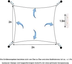 Sonnensegel Sonnenschutz HDPE Durchlässig UV Schutz Grau -Möbel Store Sonnensegel Sonnenschutz HDPE Durchlaessig UV Schutz GZS1231gr Grau7 1280x1280