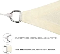 Sonnensegel Sonnenschutz HDPE Windschutz UV Schutz Creme -Möbel Store Sonnensegel Sonnenschutz HDPE Windschutz UV Schutz GZS1188cm creme6 1280x1280