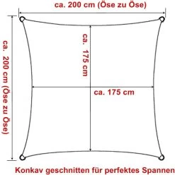 Sonnensegel Sonnenschutz PES Windschutz UV Schutz Creme -Möbel Store Sonnensegel Sonnenschutz HDPE Windschutz UV Schutz Recht Quadrat Masse1 1280x1280