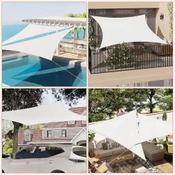 WOLTU Sonnensegel, Sonnenschutz, Aus PES, 200 G/m² Polyester, 95% UV Schutz, Creme -Möbel Store Sonnensegel Sonnenschutz aus PES 200 gm Polyester 95 UV Schutz W0UETT0263 GZS1275cm Creme10 1280x1280