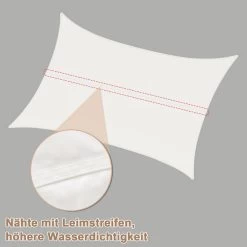 WOLTU Sonnensegel, Sonnenschutz, Aus PES, 200 G/m² Polyester, 95% UV Schutz, Creme -Möbel Store Sonnensegel Sonnenschutz aus PES 200 gm Polyester 95 UV Schutz W0UETT0263 GZS1275cm Creme7 1280x1280