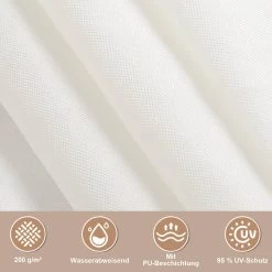 WOLTU Sonnensegel, Sonnenschutz, Aus PES, 200 G/m² Polyester, 95% UV Schutz, Creme -Möbel Store Sonnensegel Sonnenschutz aus PES 200 gm Polyester 95 UV Schutz W0UETT0263 GZS1275cm Creme8 1280x1280