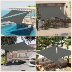 WOLTU Sonnensegel, Sonnenschutz, Aus PES, 200 G/m² Polyester, 95% UV Schutz, Dunkelgrau 15 WOLTU Sonnensegel, Sonnenschutz, Aus PES, 200 G/m² Polyester, 95% UV Schutz, Dunkelgrau -Möbel Store Sonnensegel Sonnenschutz aus PES 200 gm Polyester 95 UV Schutz W0UETT0287 GZS1275dgr Dunkelgrau10 1280x1280