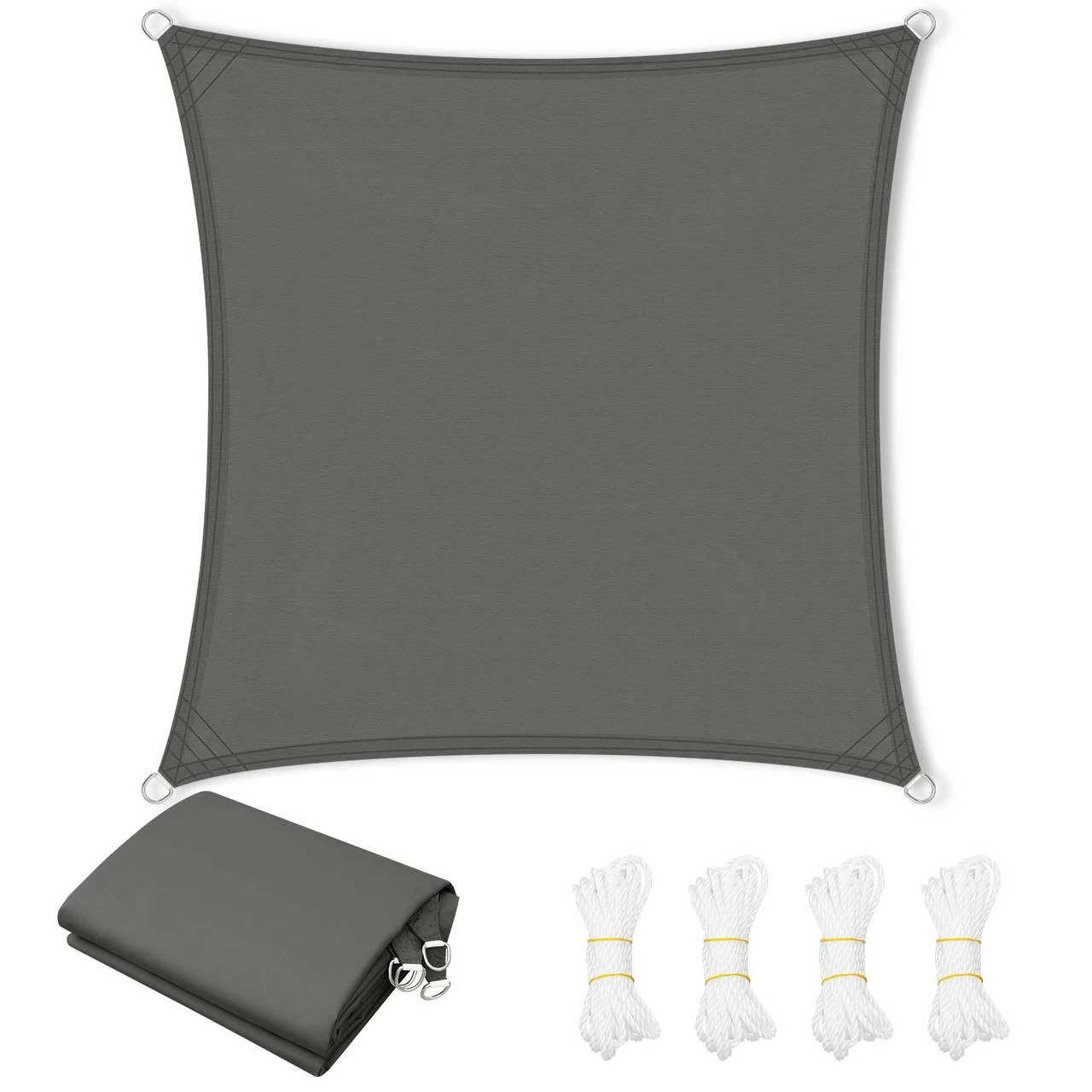 WOLTU Sonnensegel, Sonnenschutz, Aus PES, 200 G/m² Polyester, 95% UV Schutz, Dunkelgrau 2 WOLTU Sonnensegel, Sonnenschutz, Aus PES, 200 G/m² Polyester, 95% UV Schutz, Dunkelgrau – Bild 2