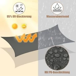 WOLTU Sonnensegel, Sonnenschutz, Aus PES, 200 G/m² Polyester, 95% UV Schutz, Dunkelgrau 10 WOLTU Sonnensegel, Sonnenschutz, Aus PES, 200 G/m² Polyester, 95% UV Schutz, Dunkelgrau -Möbel Store Sonnensegel Sonnenschutz aus PES 200 gm Polyester 95 UV Schutz W0UETT0287 GZS1275dgr Dunkelgrau5 1280x1280