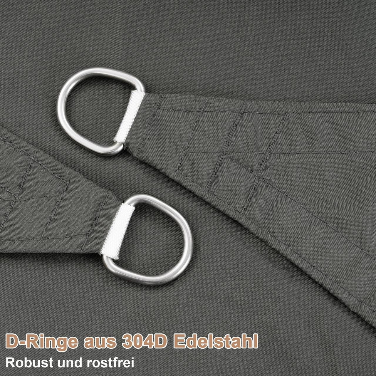 WOLTU Sonnensegel, Sonnenschutz, Aus PES, 200 G/m² Polyester, 95% UV Schutz, Dunkelgrau 7 WOLTU Sonnensegel, Sonnenschutz, Aus PES, 200 G/m² Polyester, 95% UV Schutz, Dunkelgrau – Bild 7