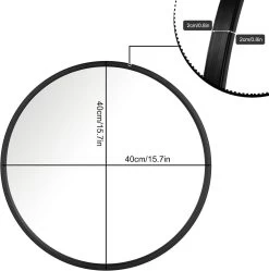 Spiegel Rund, Wandspiegel Hängespiegel, Aus Glas Metall MDF Haken -Möbel Store Spiegel rund Wandspiegel H ngespiegel aus Glas Metall MDF Haken W0ETT0043 schwarz3 1280x1280