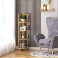 Standregal Badregal Küchenregal Eckregal Bambus 4 Ablagen, Natur -Möbel Store Standregal Badregal K chenregal Eckregal Bambus 4 Ablagen RG9254br Natur6 1280x1280