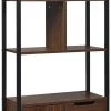 Standregal Bücherregal Mit Schrank 58x24x120cm