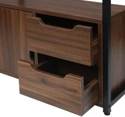 Standregal Bücherregal Mit Schrank 58x24x120cm -Möbel Store Standregal Buecherregal mit Schrank Metall dunkelbuche6 1280x1280