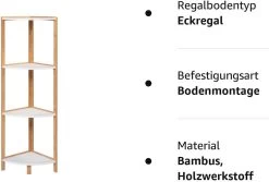 Standregal Eckregal Badregal Küchenregal Hochregal 4 Ablage Bambus MDF Weiß -Möbel Store Standregal Eckregal Badregal K chenregal Hochregal 4 Ablage Bambus MDF RGB9357ws2 Weiss1 1280x1280