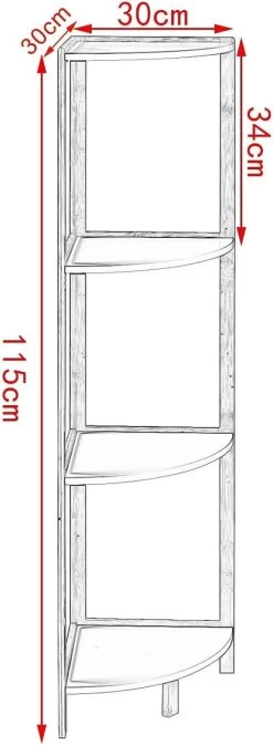 Standregal Eckregal Badregal Küchenregal Hochregal 4 Ablage Bambus MDF Weiß -Möbel Store Standregal Eckregal Badregal K chenregal Hochregal 4 Ablage Bambus MDF RGB9357ws2 Weiss6 1280x1280