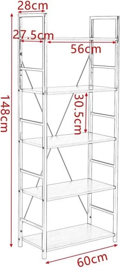 Standregal Haushaltsregal Bücherregal Lagerregal 5 Ablagen Holz Stahl 11 Standregal Haushaltsregal Bücherregal Lagerregal 5 Ablagen Holz Stahl -Möbel Store Standregal Haushaltsregal Buecherregal Lagerregal 5 Ablagen Holz Stahl RGB9308hei schwarz3 1280x1280