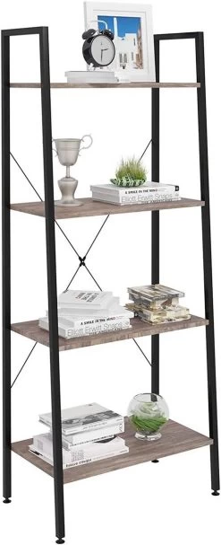 Standregal Haushaltsregal Mit 4 Ablagen Holz Stahl -Möbel Store Standregal Haushaltsregal mit 4 Ablagen Holz Stahl RGB9283dc Dunkelbuche7 1280x1280