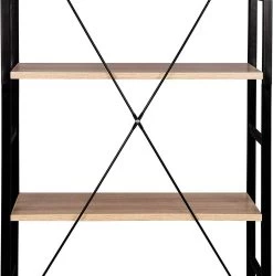 Standregal Metallregal 6-Ablagen Holz 60x28x180cm -Möbel Store Standregal Metallregal 6 Ablagen Holz Stahl RGB9307hei schwarz helleiche7 1280x1280