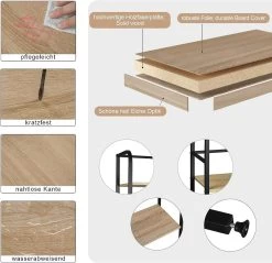 Standregal Metallregal Eckregal Hochregal 6 Ablage, 50x30x176cm, Hell Eiche 13 Standregal Metallregal Eckregal Hochregal 6 Ablage, 50x30x176cm, Hell Eiche -Möbel Store Standregal Metallregal Eckregal Hochregal 6 Ablage 50x30x176cm RGB11hei HellEiche3 1280x1280