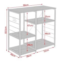 Küchenregal Standregal, Aus Holz&Stahl, Mit 5 Ablagen, Ca. 90x40x83,5 Cm -Möbel Store Standregal aus Holz und Stahl mit 5 Ablagen RGB9324dbr 11 1280x1280