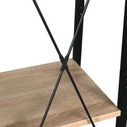 Standregal Aus Metall & Holz Mit 4 Ablagen Schwarz + Helleiche -Möbel Store Standregal aus Metall Holz mit 4 Ablagen RGB9284hei Schwarz Helleiche 7 1280x1280
