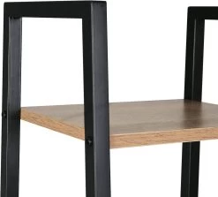 Standregal Aus Metall & Holz Mit 4 Ablagen Schwarz + Helleiche -Möbel Store Standregal aus Metall Holz mit 4 Ablagen RGB9284hei Schwarz Helleiche 8 1280x1280