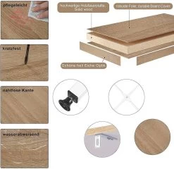 Standregal Küchenregal Mit 4 Ablagen Weiß +Hell Eiche -Möbel Store Standregal aus Metall Holz mit 4 Ablagen RGB9284whe Weiss Helleiche 6 1280x1280