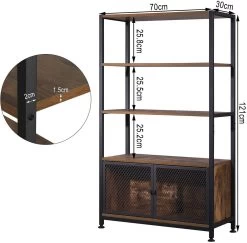 Standregal Mit 3 Ablagen Schrank Gittertür Dunkelbuche -Möbel Store Standregal mit 3 Ablagen Schrank Gittertuer RGB19dc dunkelbuche3 1280x1280