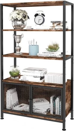 Standregal Mit 3 Ablagen Schrank Gittertür Dunkelbuche -Möbel Store Standregal mit 3 Ablagen Schrank Gittertuer RGB19dc dunkelbuche8 1280x1280