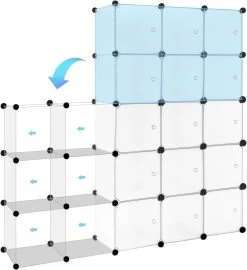 Steckregal, Regalsystem, 15 Würfel, DIY Würfelregal, Modulare PP-Platten, Weiß -Möbel Store Steckregal Regalsystem 15 W rfel DIY W rfelregal modulare PP Platten W0ITT0075 weiss7 1280x1280