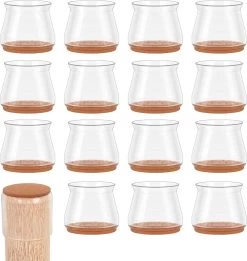 Stuhlbeinkappen 32 Stück Mit Filz, Runde Stuhlbeinkappe φ 4 Cm, Braun