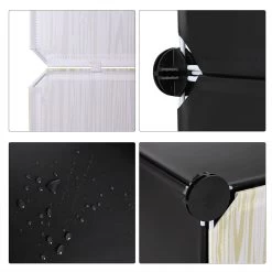 XXL Kleiderschrank 2 Kleiderstange DIY Steckregalsystem Schwarz & Eiche Hell -Möbel Store Super Groess Praktisch Kleiderschrank Mit 2 Kleiderstange aus Kunststoff SR0102she schwarz5 1280x1280