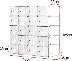 XXL Kleiderschrank 2 Kleiderstange DIY Steckregalsystem Schwarz & Eiche Hell -Möbel Store Super Groess Praktisch Kleiderschrank Mit 2 Kleiderstange aus Kunststoff SR0102she schwarz6 1280x1280