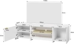 WOLTU TV Schrank, Fernsehschrank, 3-in-1 TV Board Teilbar, Aus Holzwerkstoff, Weiß -Möbel Store TV Schrank Fernsehschrank 3 in 1 TV Board teilbar aus Holzwerkstoff W0ITT5007 Weiss3 1280x1280