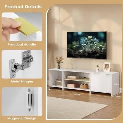 WOLTU TV Schrank, Fernsehschrank, 3-in-1 TV Board Teilbar, Aus Holzwerkstoff, Weiß -Möbel Store TV Schrank Fernsehschrank 3 in 1 TV Board teilbar aus Holzwerkstoff W0ITT5007 Weiss6 1280x1280