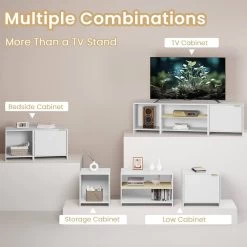 WOLTU TV Schrank, Fernsehschrank, 3-in-1 TV Board Teilbar, Aus Holzwerkstoff, Weiß -Möbel Store TV Schrank Fernsehschrank 3 in 1 TV Board teilbar aus Holzwerkstoff W0ITT5007 Weiss7 1280x1280