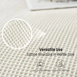 Tagesdecke 100% Baumwolle, Leichte Wohndecke In Waffeloptik -Möbel Store Tagesdecke 100 Baumwolle leichte Wohndecke in Waffeloptik BWP5032cm creme5 1280x1280
