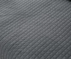 Tagesdecke Steppdecke Patchwork Wendedesign Dunkelgrau -Möbel Store Tagesdecke Steppdecke Grau BWP5004gr1 3 1280x1280