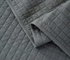 Tagesdecke Steppdecke Patchwork Wendedesign Dunkelgrau -Möbel Store Tagesdecke Steppdecke Grau BWP5004gr1 4 1280x1280