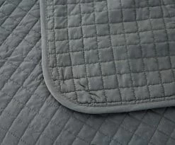 Tagesdecke Steppdecke Patchwork Wendedesign Dunkelgrau -Möbel Store Tagesdecke Steppdecke Grau BWP5004gr1 5 1280x1280