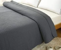 Tagesdecke Steppdecke Patchwork Wendedesign Dunkelgrau -Möbel Store Tagesdecke Steppdecke Grau BWP5004gr1 6 1280x1280