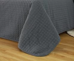 Tagesdecke Steppdecke Patchwork Wendedesign Dunkelgrau -Möbel Store Tagesdecke Steppdecke Grau BWP5004gr1 7 1280x1280