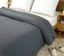 Tagesdecke Steppdecke Patchwork Wendedesign Dunkelgrau -Möbel Store Tagesdecke Steppdecke Grau BWP5004gr1 8 1280x1280