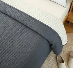 Tagesdecke Steppdecke Patchwork Wendedesign Grau+Creme -Möbel Store Tagesdecke Steppdecke Grau Creme BWP5005gr2 7 1280x1280