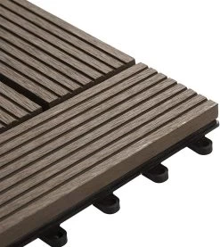 22er-Set WPC Terrassenfliese, Bodenbelag Für Terrasse -Möbel Store Terrassenfliesen Terrassendielen Bodenfliese klicksystem braun3 1280x1280