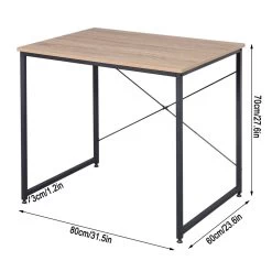 Bürotisch Im Desktop Design -Möbel Store Tisch Schreibtisch Buerotisch Arbeitstisch Holz Stahl TSB03hei Helleiche schwarz4 1280x1280