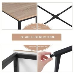 Bürotisch Im Desktop Design -Möbel Store Tisch Schreibtisch Buerotisch Arbeitstisch Holz Stahl TSB03hei Helleiche schwarz5 1280x1280