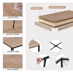 Bürotisch Im Desktop Design -Möbel Store Tisch Schreibtisch Buerotisch Arbeitstisch Holz Stahl TSB03hei Helleiche schwarz6 1280x1280