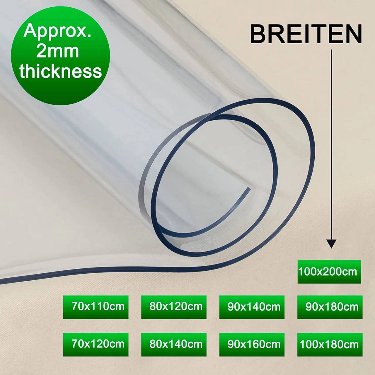 Tischdecke 2 Mm Wasserdicht Transparent Durchsichtige Tischfolie Aus PVC Rechteckiger Tischschut 9 Tischdecke 2 Mm Wasserdicht Transparent Durchsichtige Tischfolie Aus PVC Rechteckiger Tischschut – Bild 9