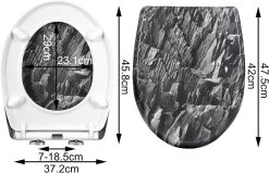 WOLTU Toilettendeckel, WC Sitz Mit Absenkautomatik, Klobrille, O-Form, Steinmuster -Möbel Store Toilettendeckel WC Sitz mit Absenkautomatik Klobrille O Form W0ITT4014 Steinmuster3 1280x1280