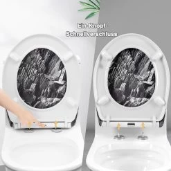 WOLTU Toilettendeckel, WC Sitz Mit Absenkautomatik, Klobrille, O-Form, Steinmuster -Möbel Store Toilettendeckel WC Sitz mit Absenkautomatik Klobrille O Form W0ITT4014 Steinmuster6 1280x1280