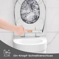 WOLTU Toilettendeckel, WC Sitz Mit Absenkautomatik, Klobrille, O-Form, Holzmuster -Möbel Store Toilettendeckel WC Sitz mit Absenkautomatik Klobrille O Form W0ITT4015 Holzmuster5 1280x1280